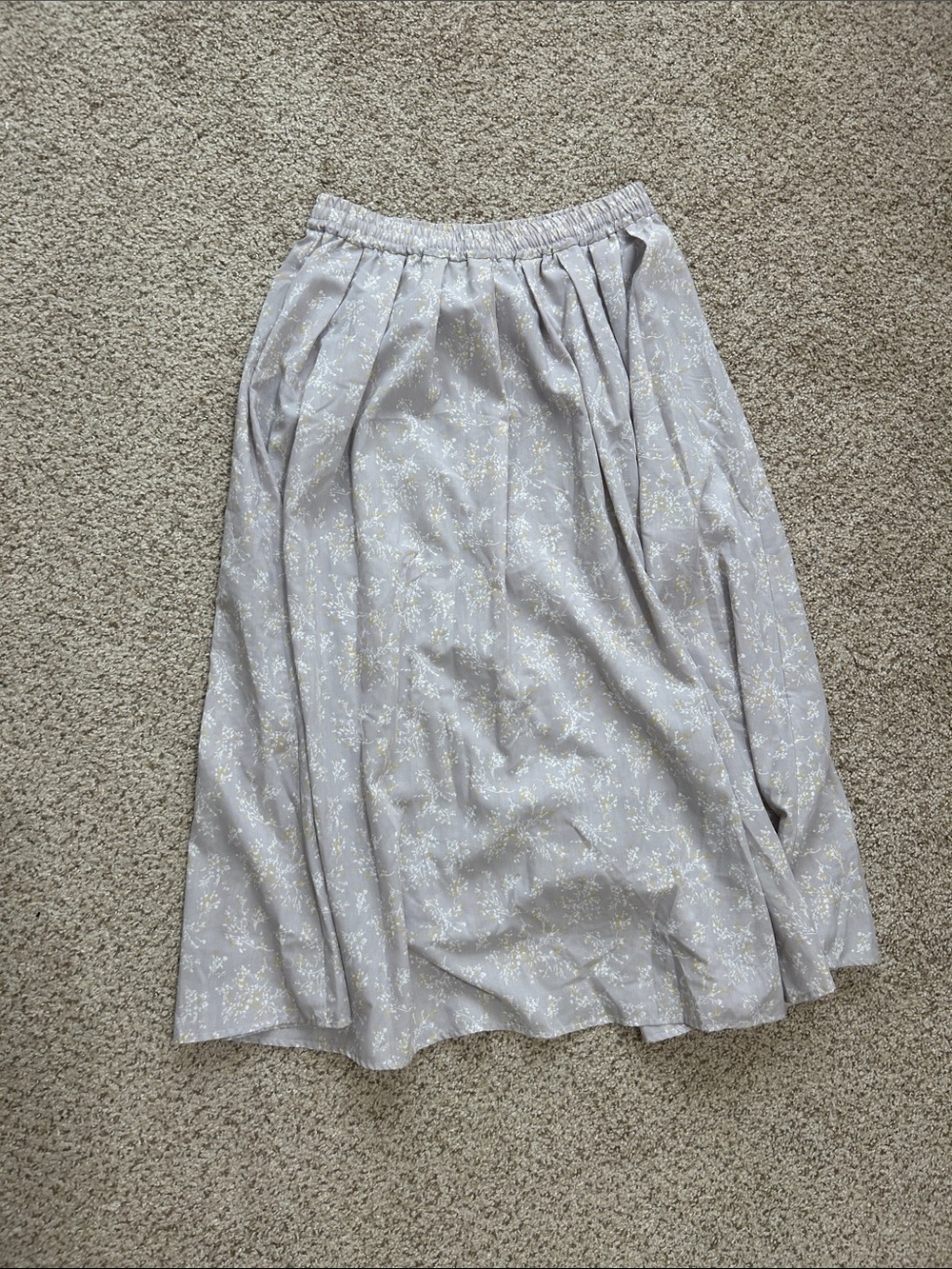 Light lavender Floral A-Line Midi Skirt